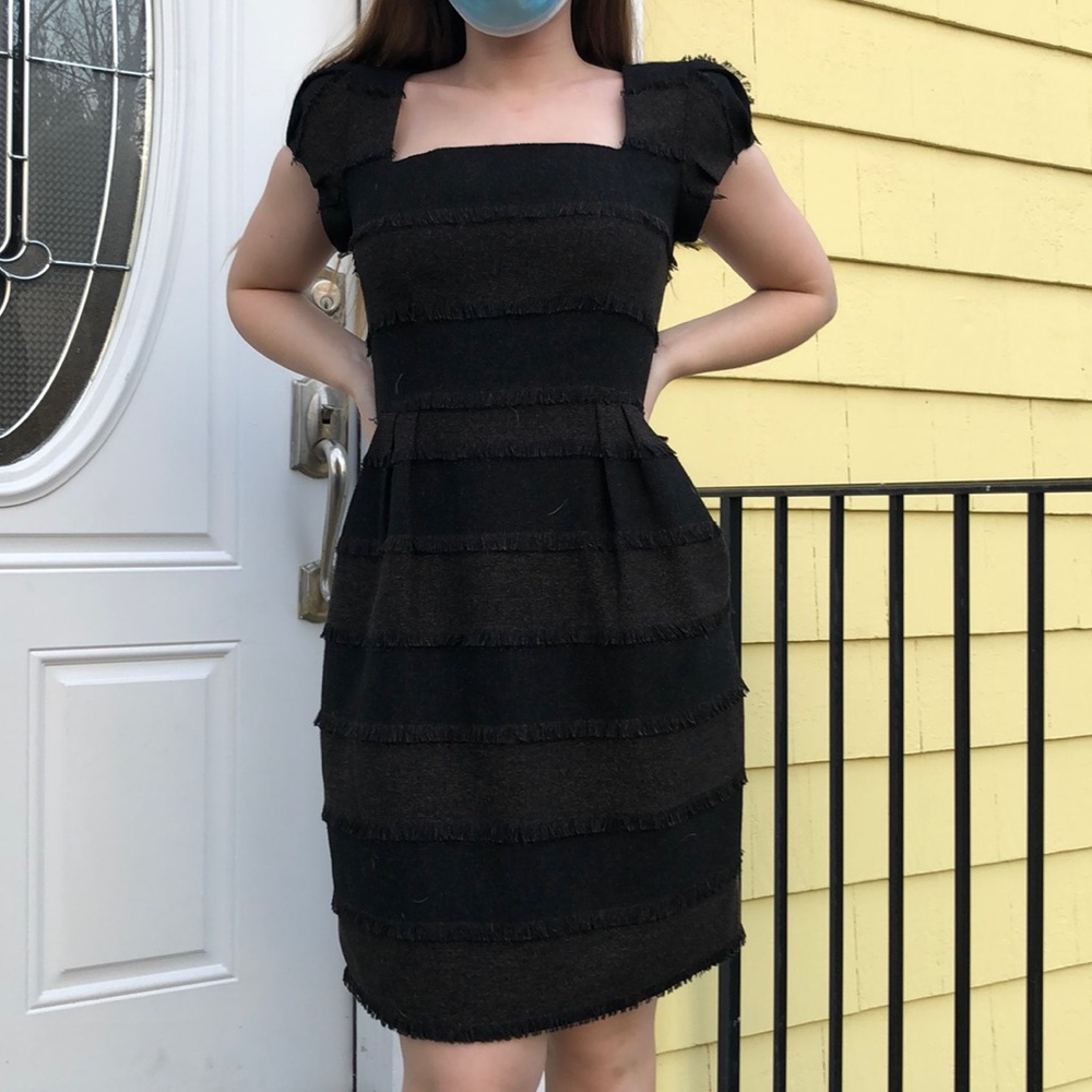Nanette Lepore 0/2 black/brown sheath dress